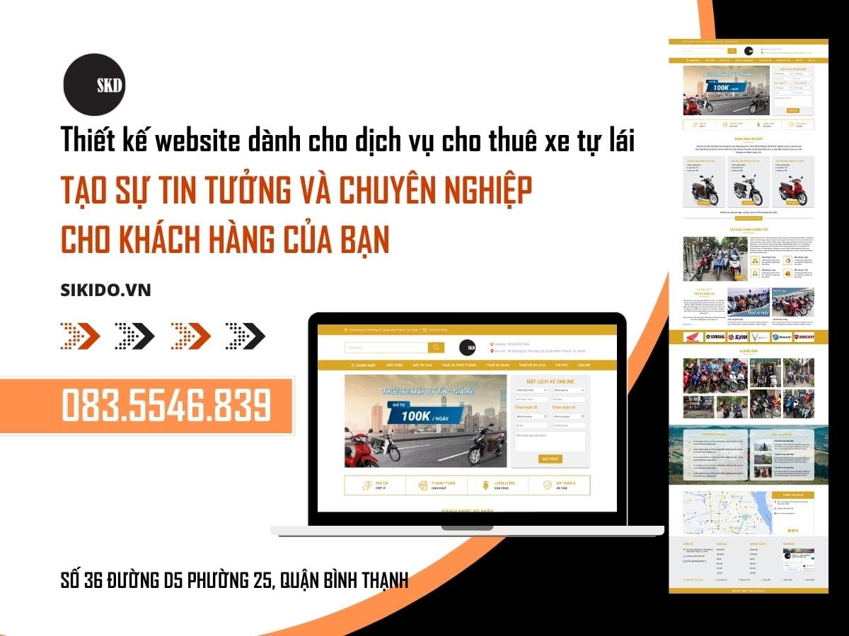 Thiết kế website dành cho dịch vụ cho thuê xe tự lái - Tạo sự chuyên nghiệp và tin tưởng cho khách hàng của bạn.