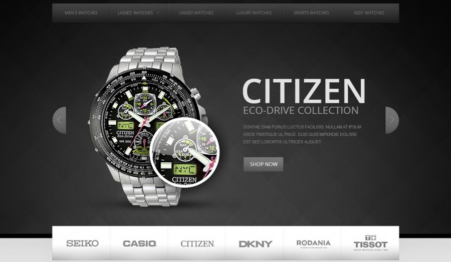 Thiết kế website bán đồng hồ đơn giản, hiện đại