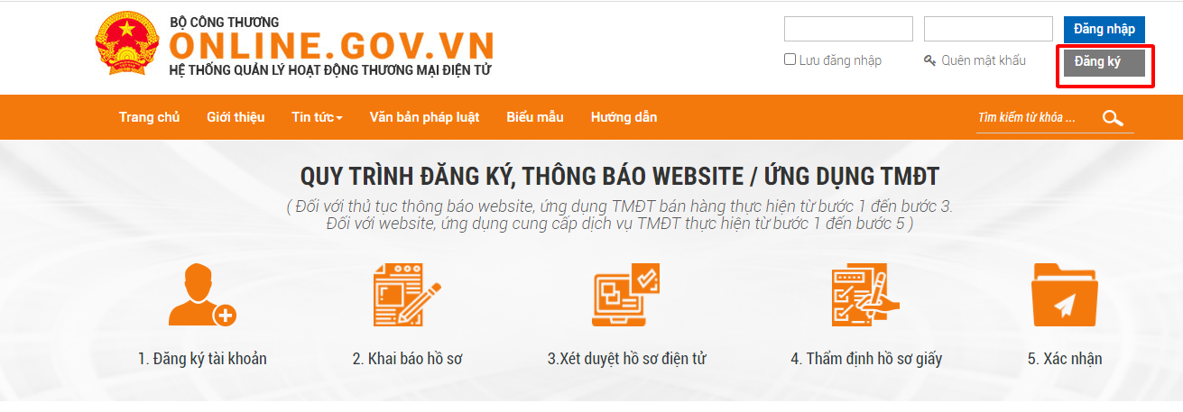 dang ky website voi bo cong thuong 