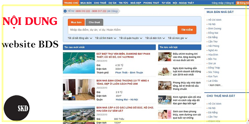 tạo website bat dong sản gia re