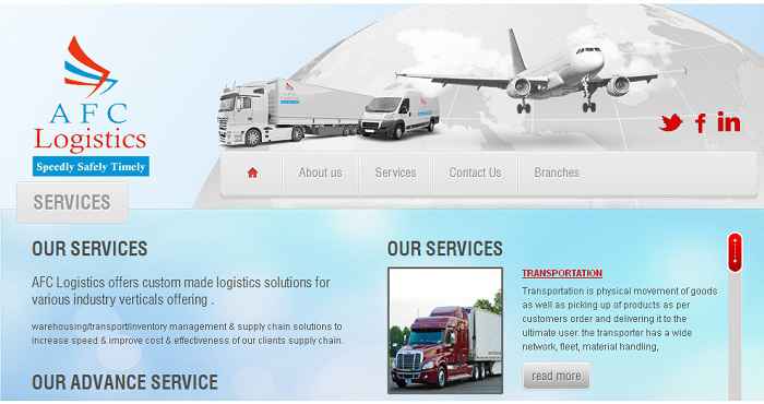 Thiết kế website vận chuyển logistics